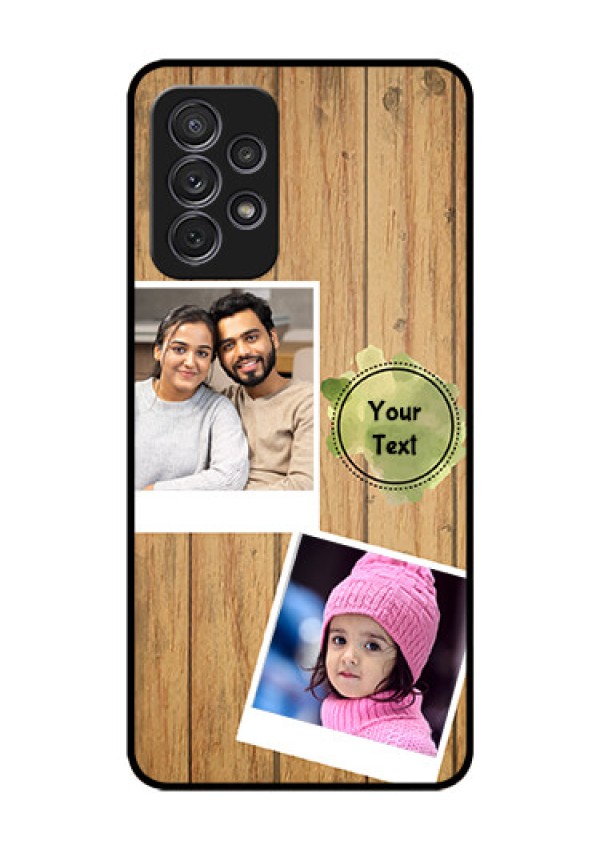 Galaxy A52 Custom Glass Phone Case - Wooden Texture Design