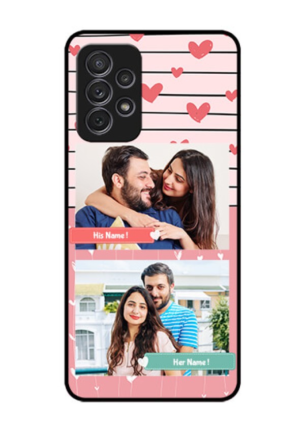 Galaxy A52 Custom Glass Mobile Case - Photo with Heart Design