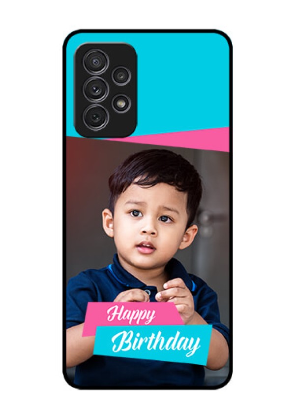 Galaxy A52 Personalized Glass Phone Case - Image Holder with 2 Color Design
