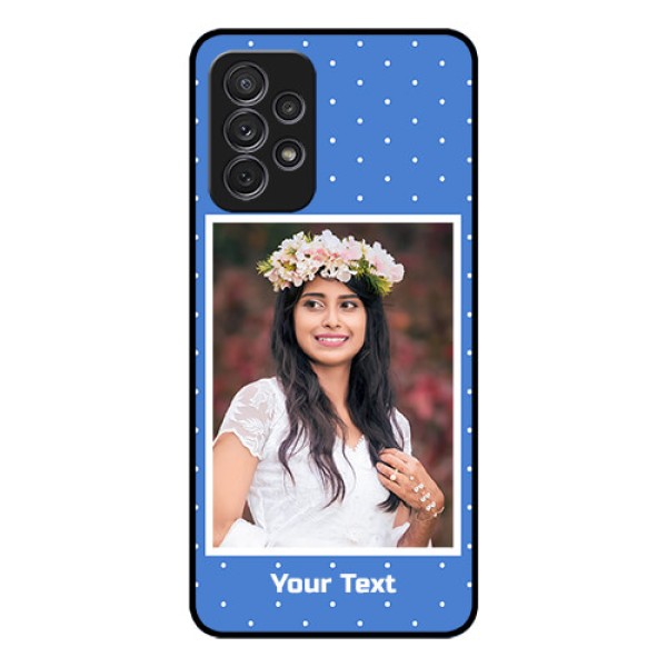 Galaxy A52 Photo Printing on Glass Case - Polka dots design