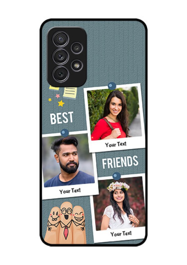 Galaxy A52 Personalized Glass Phone Case - Sticky Frames and Friendship Design