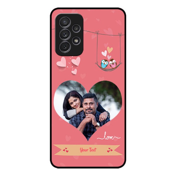 Galaxy A52 Personalized Glass Phone Case - Peach Color Love Design 