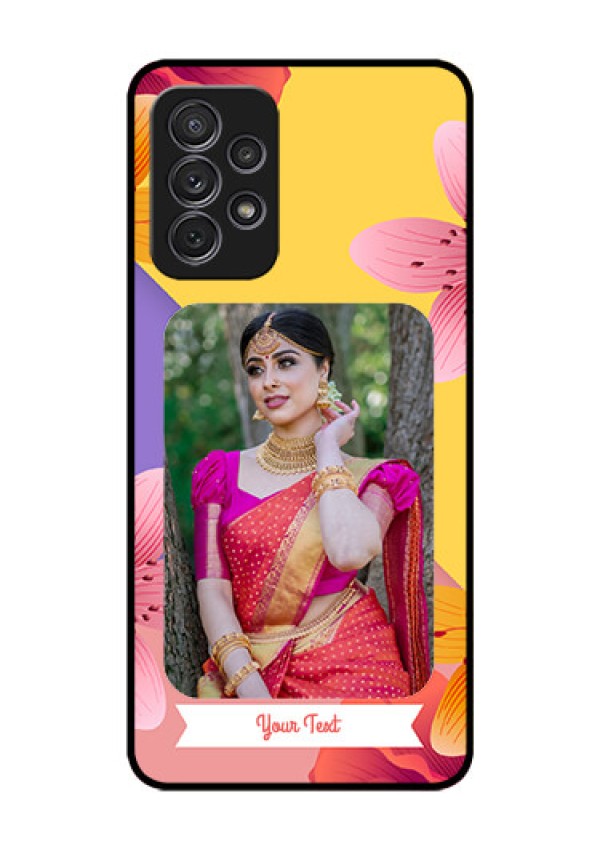 Galaxy A52 Custom Glass Mobile Case - 3 Image With Vintage Floral Design