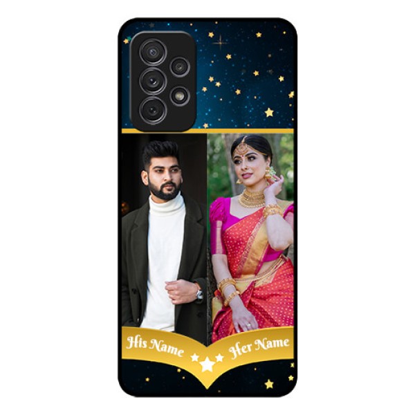 Galaxy A52 Custom Glass Phone Case - Galaxy Stars Backdrop Design