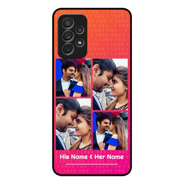 Galaxy A52 Custom Glass Phone Case - I Love You Pink Design