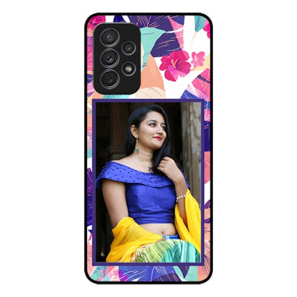Galaxy A52 Custom Glass Mobile Case - Abstract Floral Design
