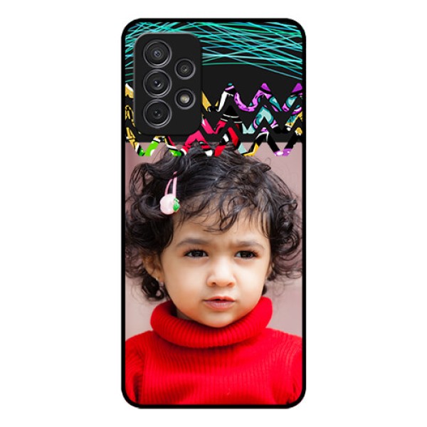Galaxy A52 Personalized Glass Phone Case - Neon Abstract Design