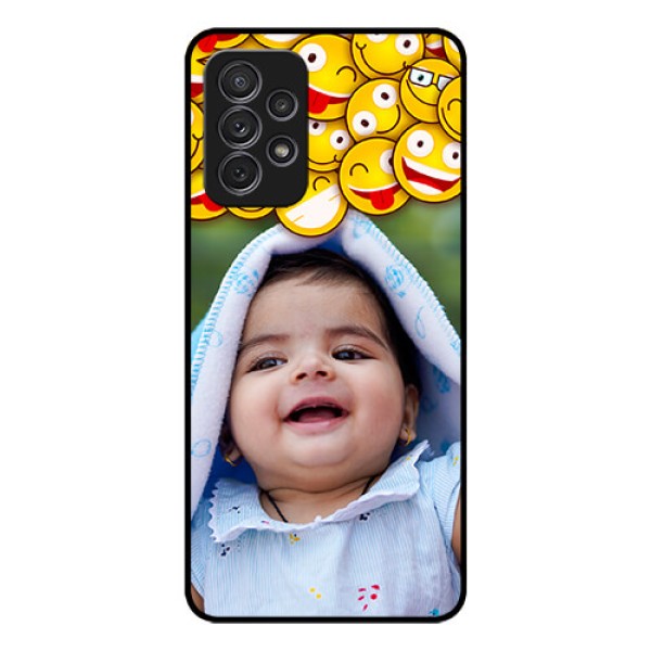 Galaxy A52 Custom Glass Mobile Case - with Smiley Emoji Design