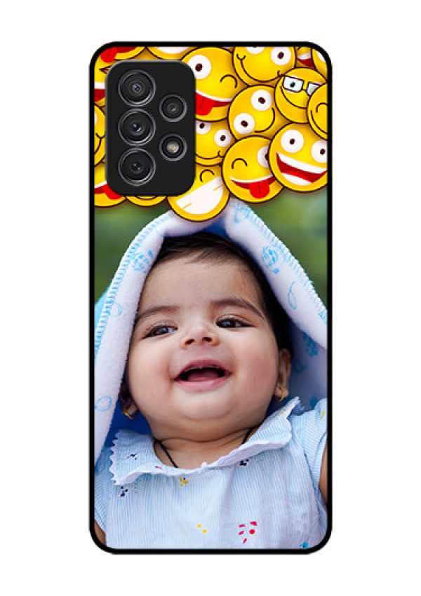 Galaxy A52 Custom Glass Mobile Case - with Smiley Emoji Design