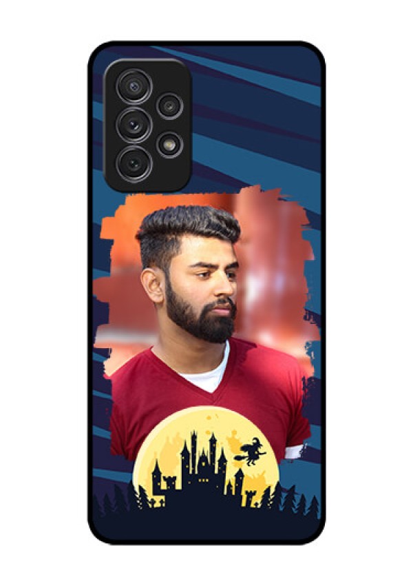 Galaxy A52 Photo Printing on Glass Case - Halloween Witch Design 