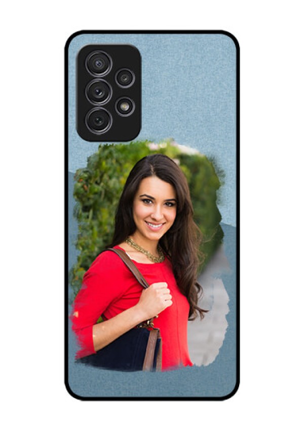 Galaxy A52 Custom Glass Mobile Case - Grunge Line Art Design