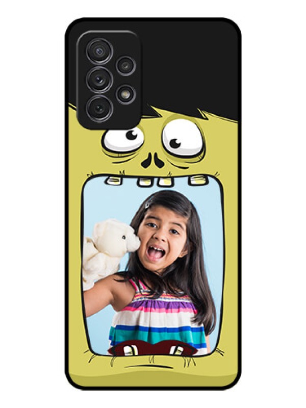 Custom Galaxy A52 Personalized Glass Phone Case - Cartoon monster back case Design