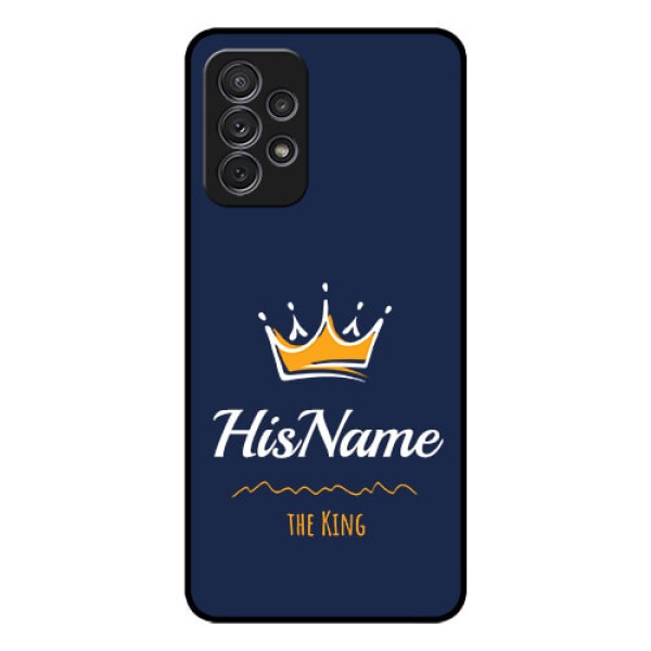 Galaxy A52 Glass Phone Case King with Name
