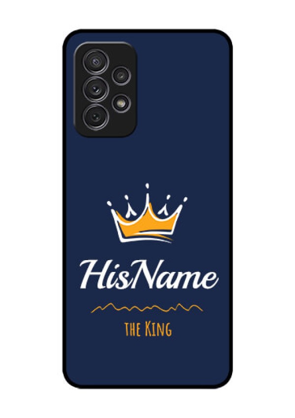 Galaxy A52 Glass Phone Case King with Name