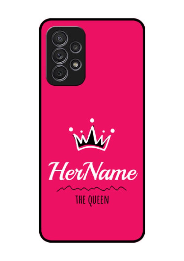 Galaxy A52 Glass Phone Case Queen with Name