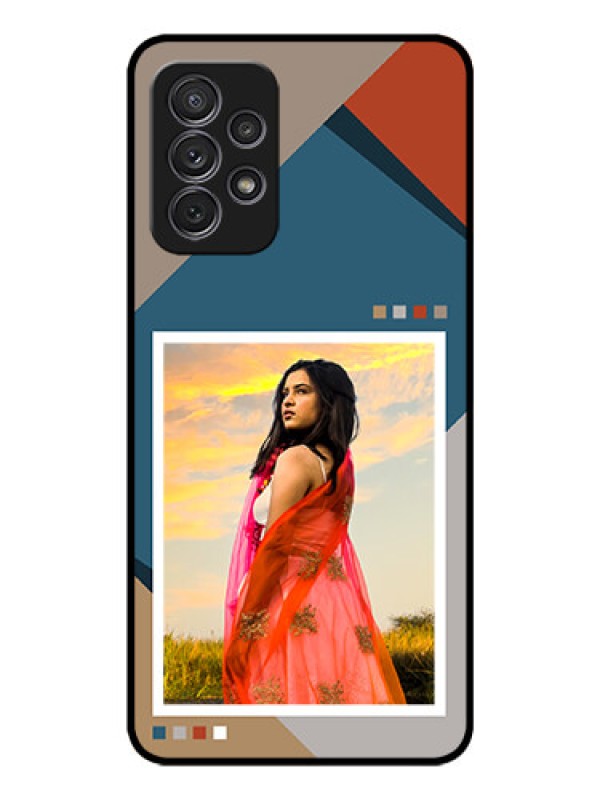 Custom Galaxy A52 Personalized Glass Phone Case - Retro color pallet Design