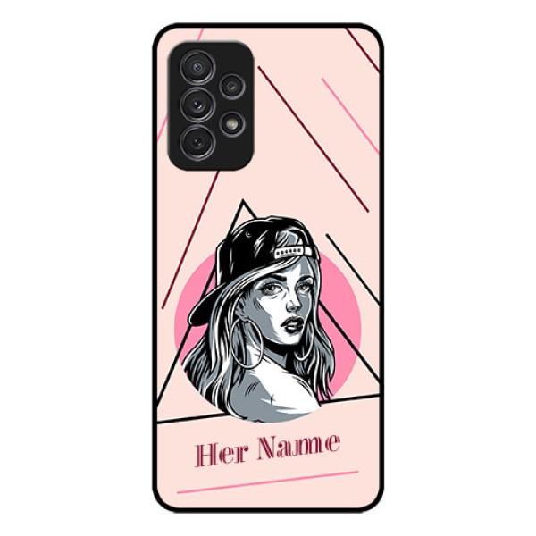 Galaxy A52 Personalized Glass Phone Case - Rockstar Girl Design