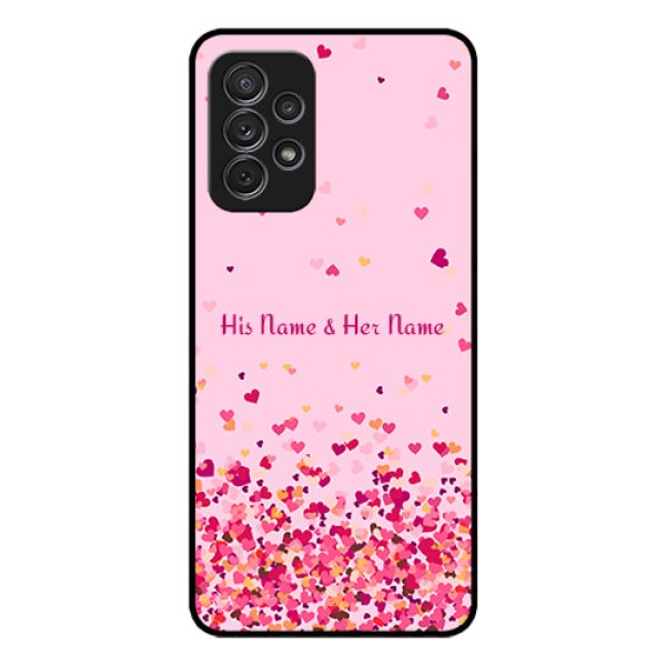 Galaxy A52 Photo Printing on Glass Case - Floating Hearts Design