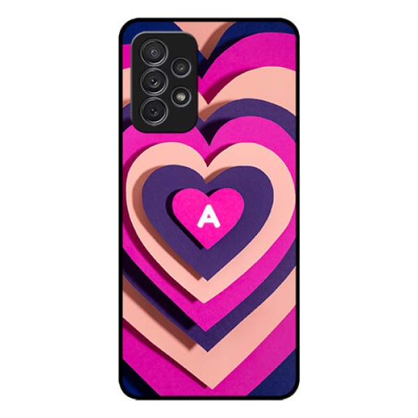 Galaxy A52 Custom Glass Mobile Case - Cute Heart Pattern Design Galaxy A52 Custom Glass Mobile Case - Cute Heart Pattern Design