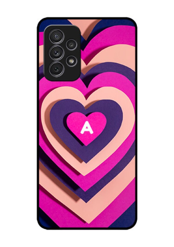 Galaxy A52 Custom Glass Mobile Case - Cute Heart Pattern Design