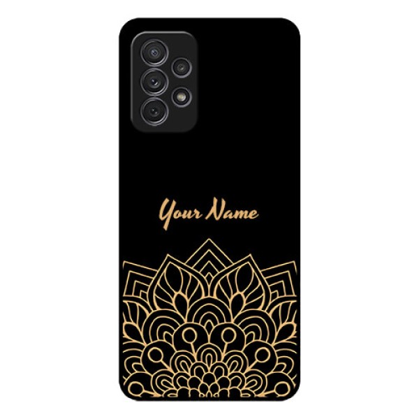 Galaxy A52 Custom Glass Phone Case - Golden mandala Design