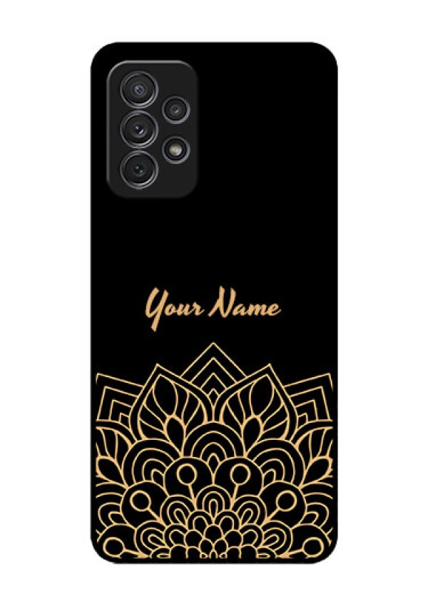 Galaxy A52 Custom Glass Phone Case - Golden mandala Design