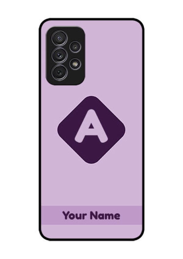 Galaxy A52 Custom Glass Mobile Case - Custom Letter in curved badge Design