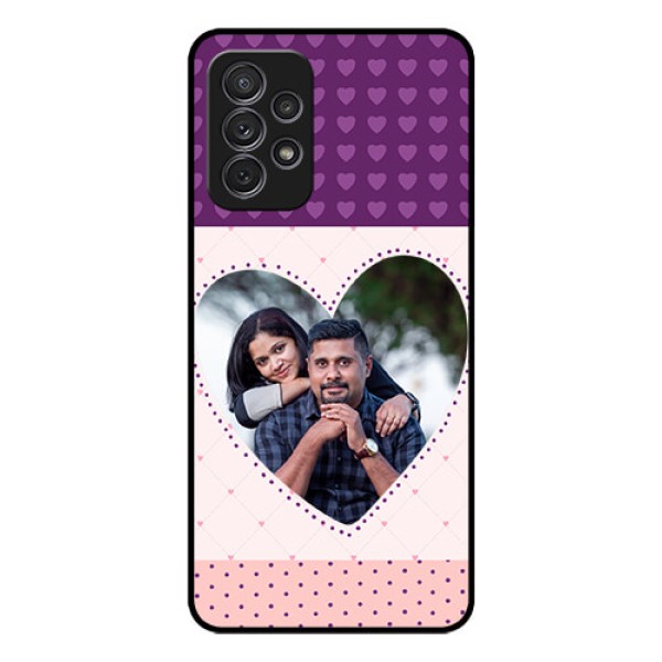 Galaxy A52s 5G Custom Glass Phone Case - Violet Love Dots Design