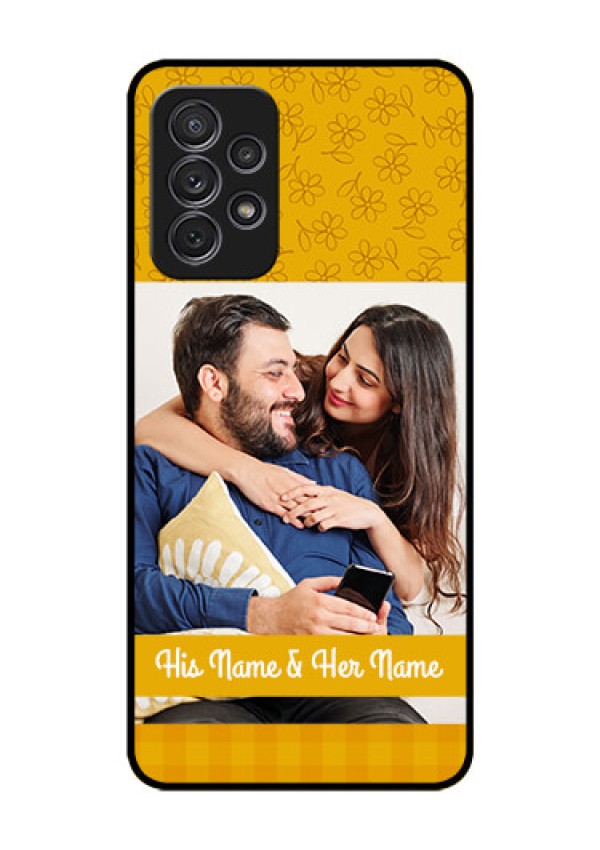 Galaxy A52s 5G Custom Glass Mobile Case - Yellow Floral Design