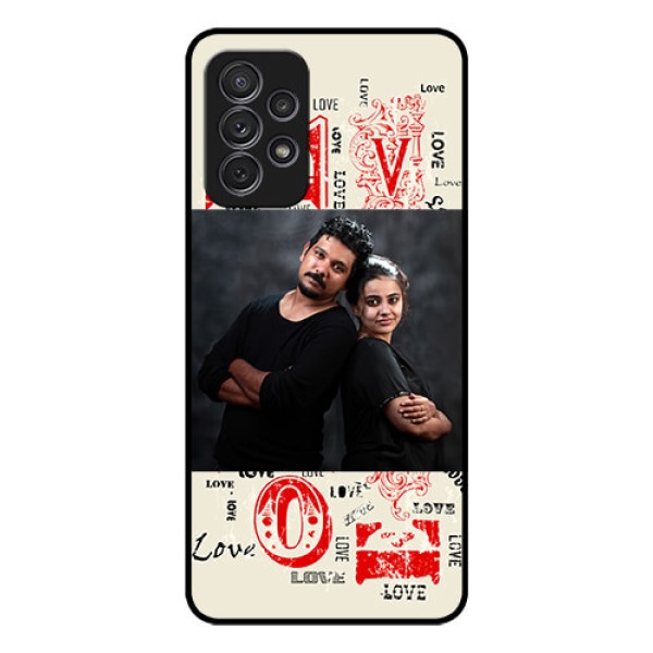 Galaxy A52s 5G Photo Printing on Glass Case - Trendy Love Design Case