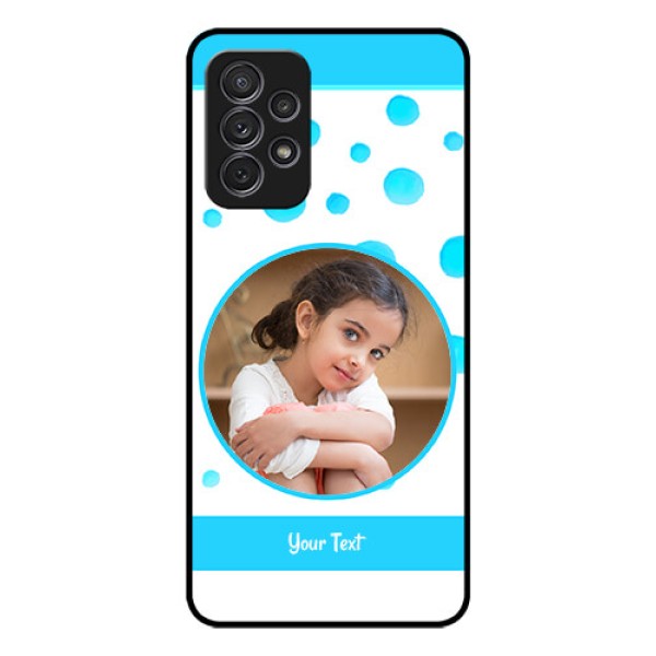 Galaxy A52s 5G Photo Printing on Glass Case - Blue Bubbles Pattern Design Galaxy A52s 5G Photo Printing on Glass Case - Blue Bubbles Pattern Design