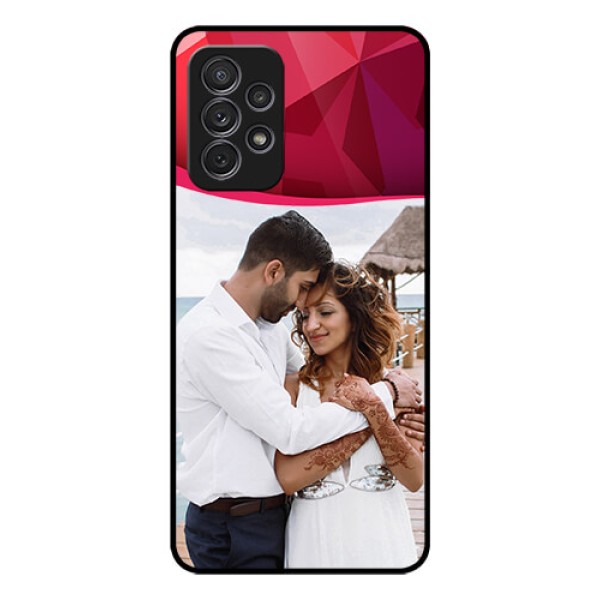 Galaxy A52s 5G Custom Glass Mobile Case - Red Abstract Design