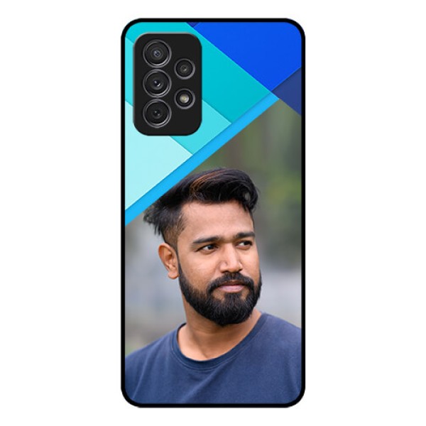 Galaxy A52s 5G Custom Glass Phone Case - Blue Pattern Design