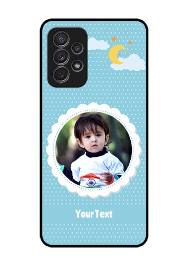 Galaxy A52s 5G Personalised Glass Phone Case - Violet Pattern Design