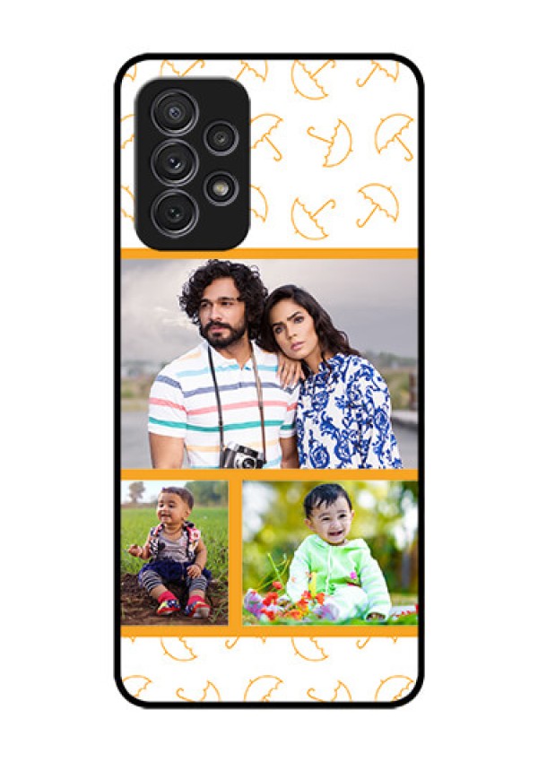Galaxy A52s 5G Custom Glass Mobile Case - Yellow Pattern Design