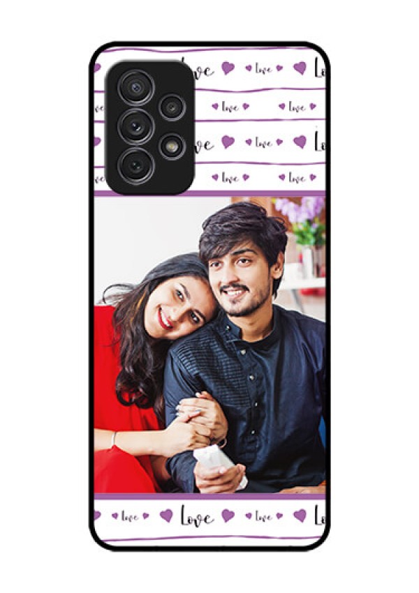 Galaxy A52s 5G Custom Glass Mobile Case - Couples Heart Design