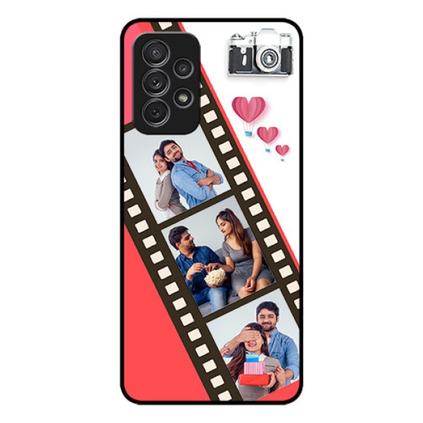 Galaxy A52s 5G Personalized Glass Phone Case - 3 Image Holder with Film Reel Galaxy A52s 5G Personalized Glass Phone Case - 3 Image Holder with Film Reel