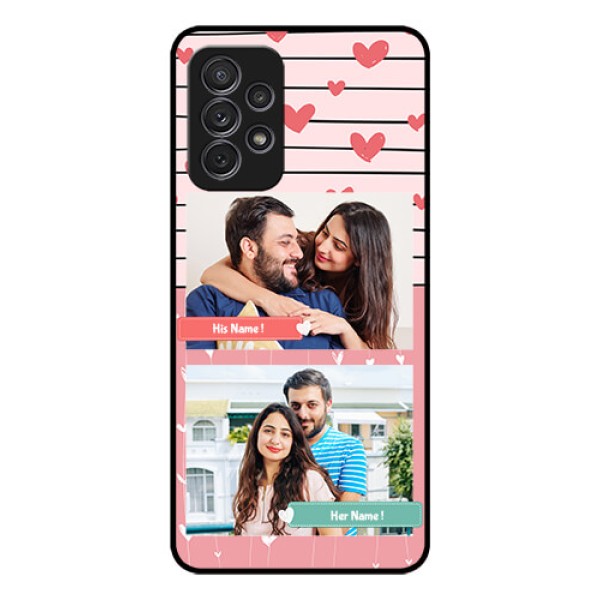 Galaxy A52s 5G Custom Glass Mobile Case - Photo with Heart Design