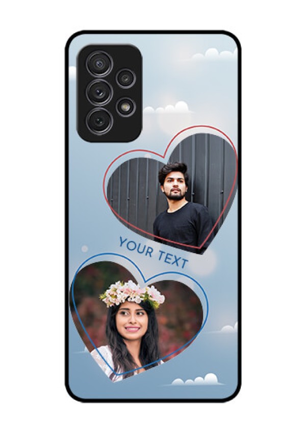 Galaxy A52s 5G Custom Glass Mobile Case - Blue Color Couple Design 