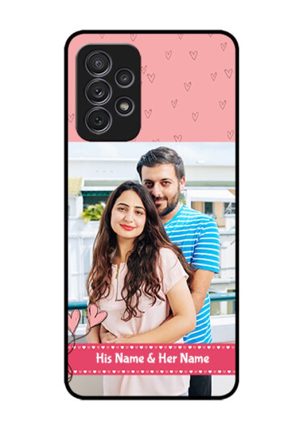 Galaxy A52s 5G Personalized Glass Phone Case - Love Design Peach Color