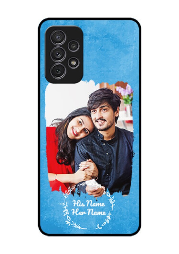 Galaxy A52S 5G Custom Glass Phone Case - Blue Color Vintage Design