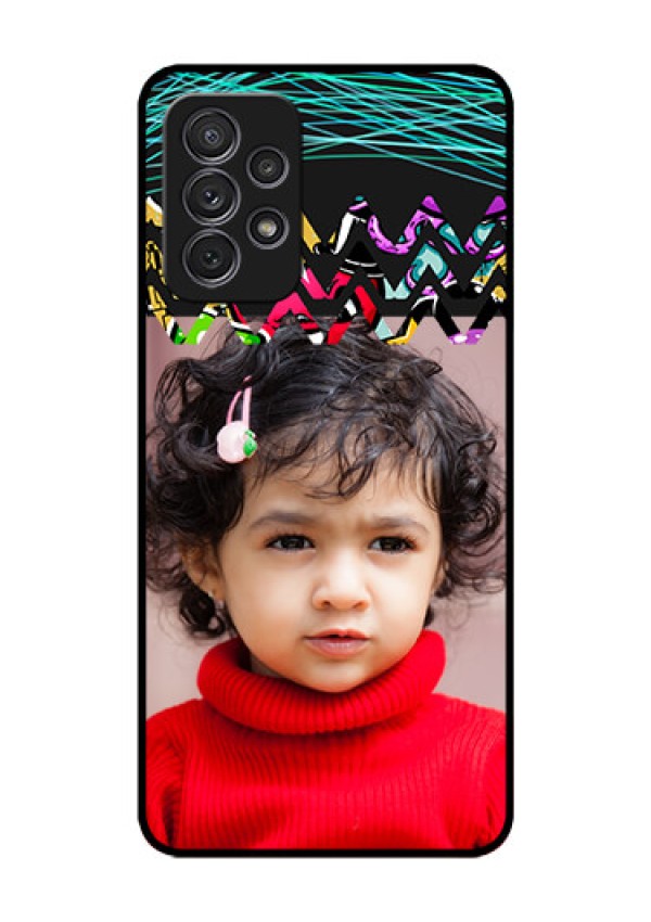 Galaxy A52s 5G Personalized Glass Phone Case - Neon Abstract Design