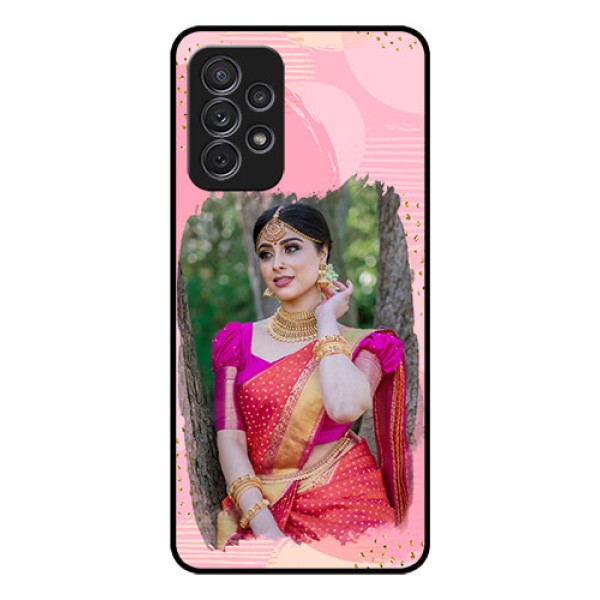 Galaxy A52s 5G Personalized Glass Phone Case - Gold Glitter Splash Design Galaxy A52s 5G Personalized Glass Phone Case - Gold Glitter Splash Design