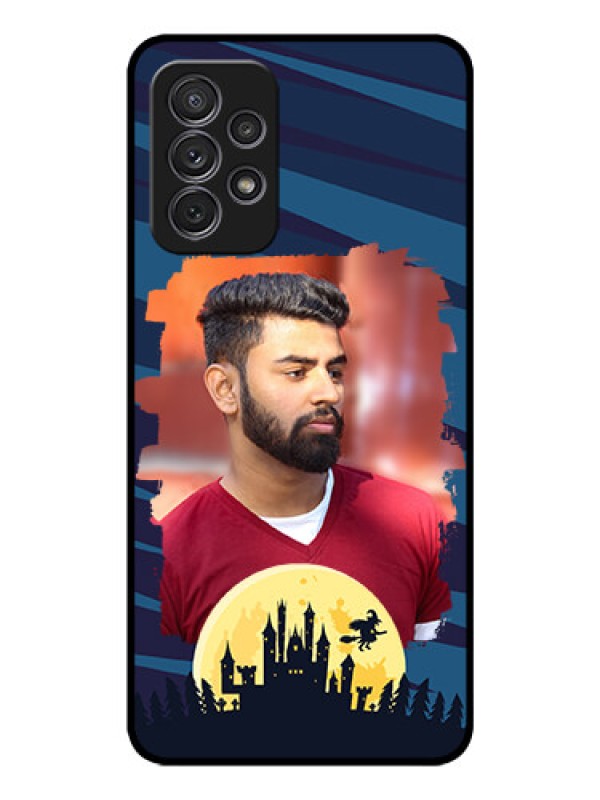 Custom Galaxy A52s 5G Photo Printing on Glass Case - Halloween Witch Design 