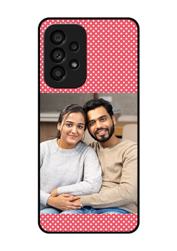 Galaxy A53 5G Custom Glass Phone Case - White Dotted Design