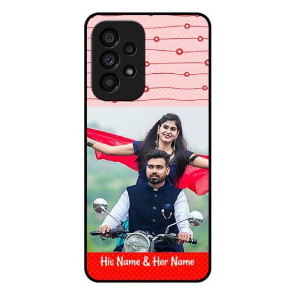 Galaxy A53 5G Personalized Glass Phone Case - Red Pattern Case Design Galaxy A53 5G Personalized Glass Phone Case - Red Pattern Case Design