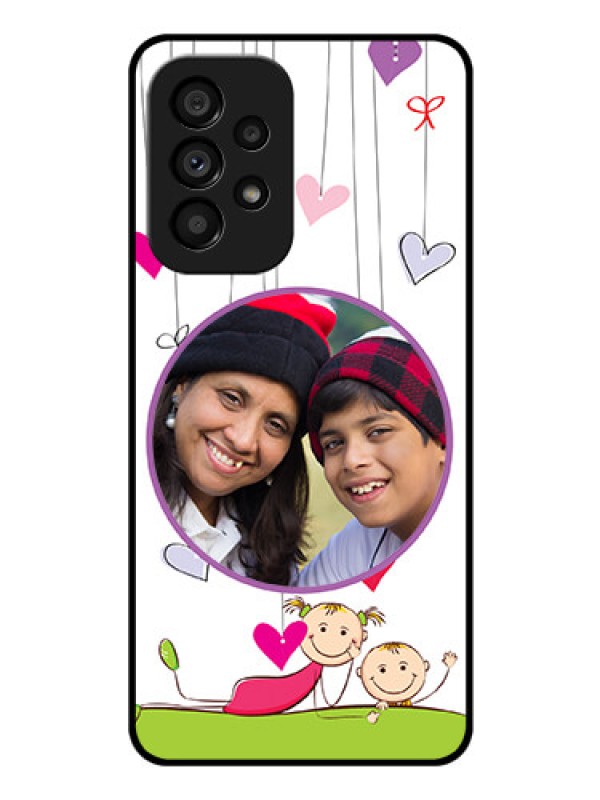 Custom Galaxy A53 5G Photo Printing on Glass Case - Cute Kids Phone Case Design