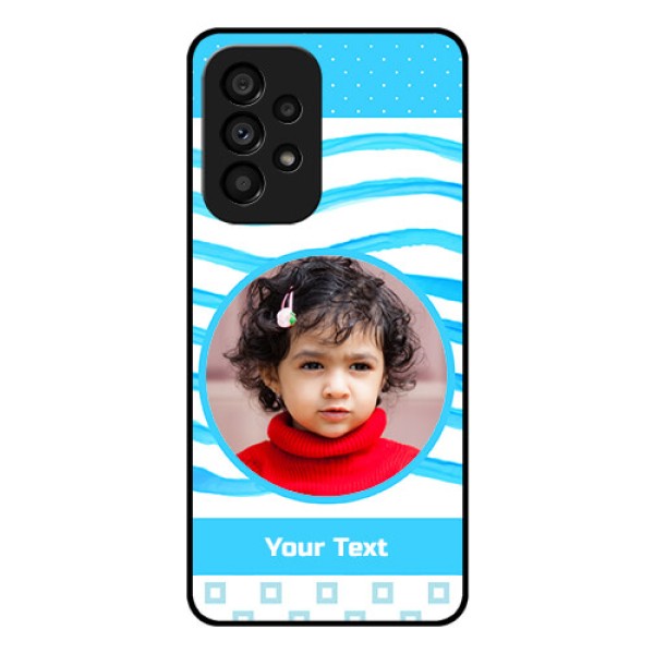 Galaxy A53 5G Custom Glass Phone Case - Simple Blue Case Design