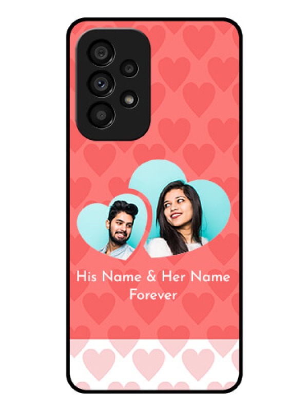 Custom Galaxy A53 5G Personalized Glass Phone Case - Couple Pic Upload Design