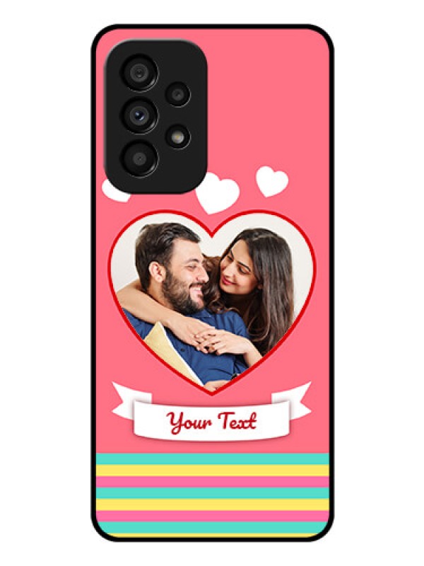 Custom Galaxy A53 5G Photo Printing on Glass Case - Love Doodle Design